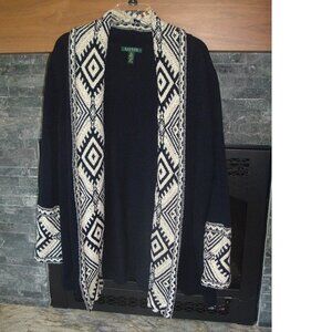 Ralph Lauren Tunic Cardigan Sweater Jacket Aztec Southwestern Size 1X